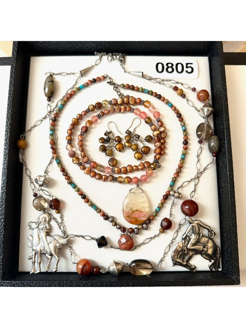 Costume Jewelry Lot Necklaces Earrings Brooches Western Style Mixed Metals